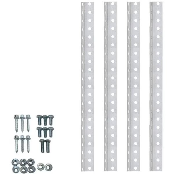 1-1/8 in. x 24 in. Galvanized 14-Gauge Steel Punched Angle Iron Bracket & Mounting Hardware (4-Pack), Dura-Lift, Mfr#: DLAPA8